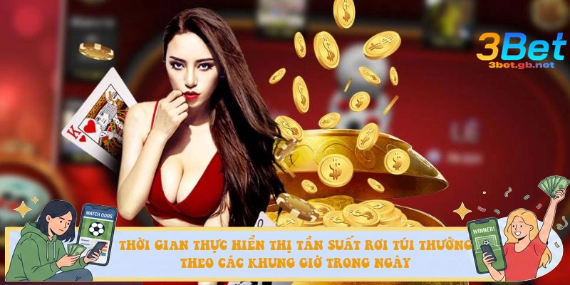 thời gian thực hiển thị tần suất rơi túi thưởng theo các khung giờ trong ngày